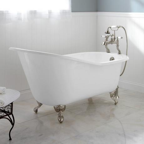 61" Callaway Cast Iron Clawfoot Tub - Tap deck, No holes - Ball & Claw Feet