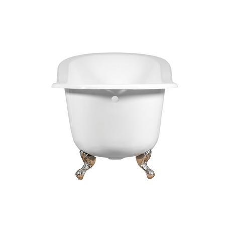 61" Callaway Cast Iron Clawfoot Tub - Tap deck, No holes - Ball & Claw Feet
