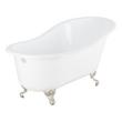 61" Callaway Cast Iron Tub - Brushed Nickel Ball & Claw Feet - 7" Rim at Drain End, , large image number 0