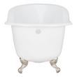61" Callaway Cast Iron Tub - Brushed Nickel Ball & Claw Feet - 7" Rim at Drain End, , large image number 2