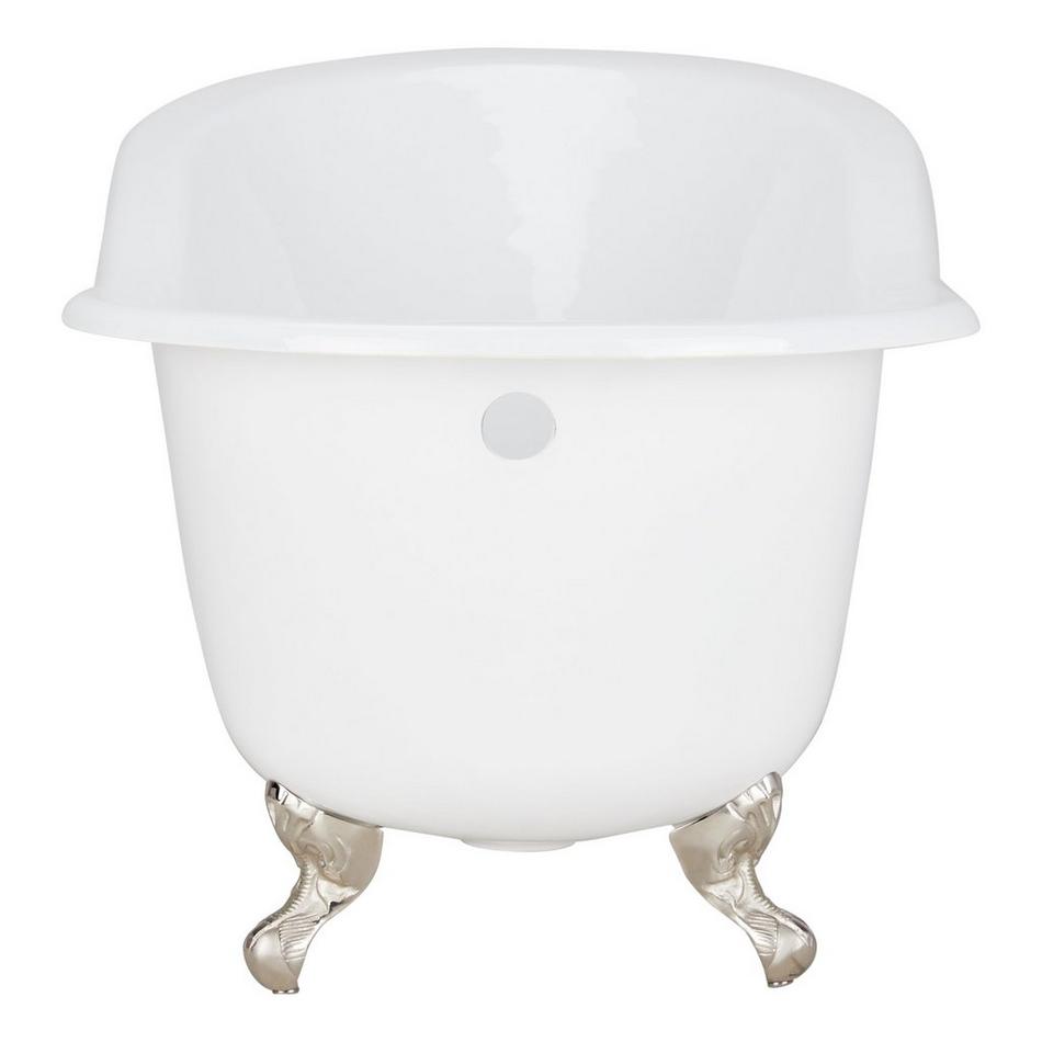 61" Callaway Cast Iron Tub - Brushed Nickel Ball & Claw Feet - 7" Rim at Drain End, , large image number 2