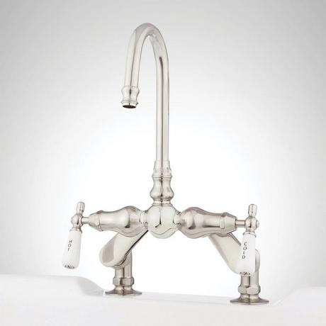 Deck-Mount Tub Faucet - Brushed Nickel