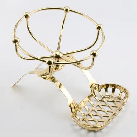 Signature Hardware 296068 Solid Brass Two Tiered Corner Basket