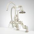 Deck-Mount Gooseneck Leg Tub Faucet and Hand Shower with Variable Centers, , large image number 1