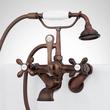 Tub Wall-Mount Telephone Faucet and Hand Shower-Cross Handles- Bronze, , large image number 1