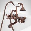 Tub Wall-Mount Telephone Faucet and Hand Shower-Cross Handles- Bronze, , large image number 3