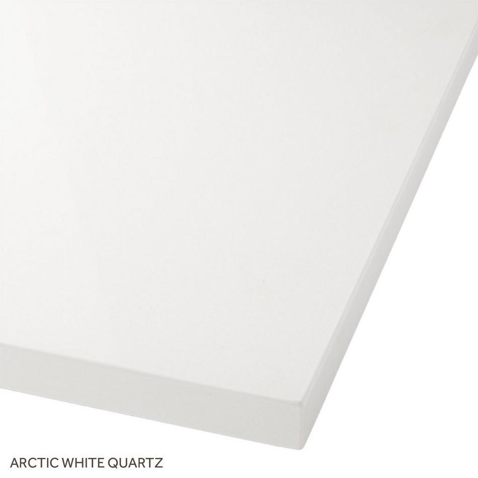73"x22" 3cm Quartz Top for Rectangular Sinks - 48" Centers - 8"- Arctic White - White Sink, , large image number 2
