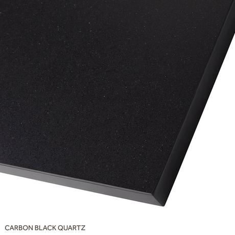 49" X 22" 3cm Quartz Vanity Top with Left Offset Rect Undermount Sink - Carbon Black - Widespread