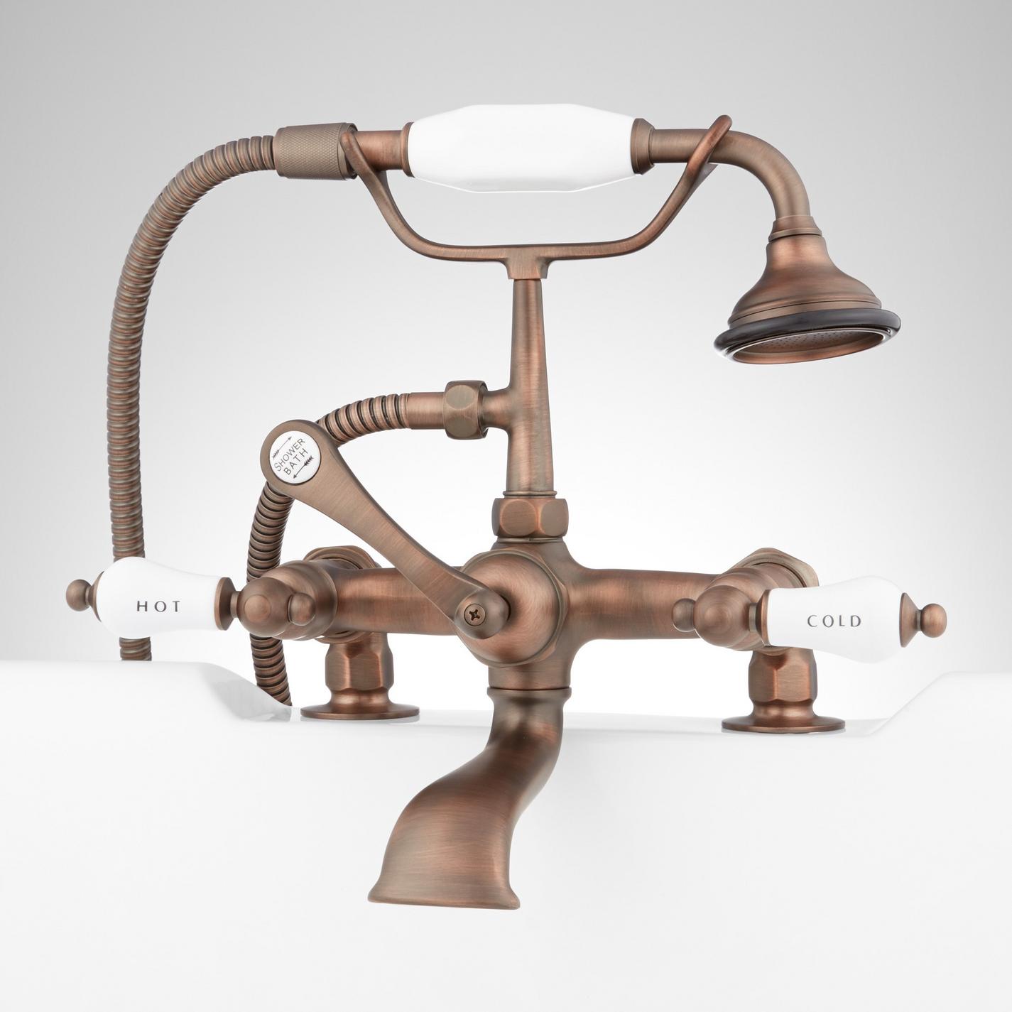 DeckMount Telephone Faucet Porcelain Lever Handles and Deck Couplers