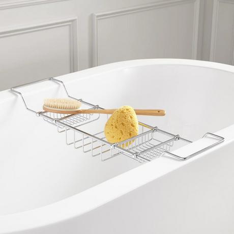 Adjustable Tub Caddy with Reading Rack by Randolph Morris RMNSS204-CP