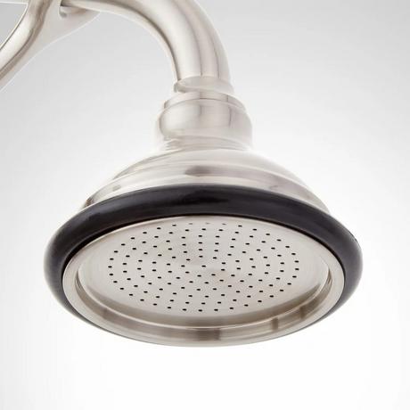 Tub Wall-Mount Telephone Faucet & Hand Shower - Porcelain Lever Handle