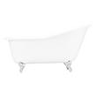 57" Erica Cast Iron Clawfoot Tub - Chrome Ball & Claw Feet with Rolled Rim and No Holes - No Drain, , large image number 2