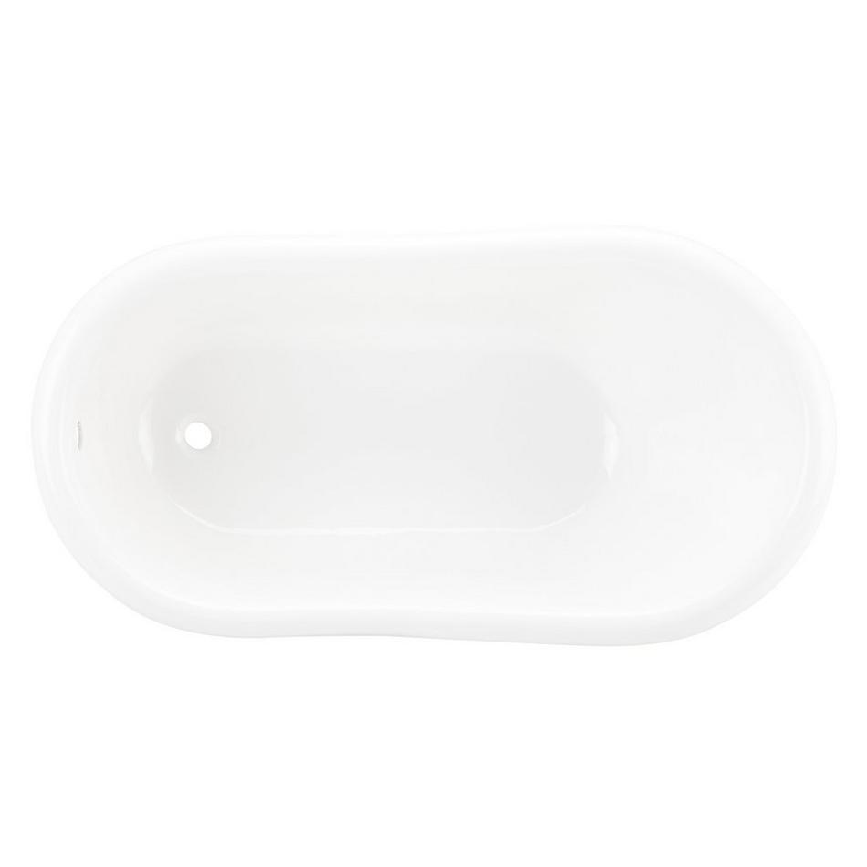 57" Erica Cast Iron Clawfoot Tub - Nickel Claw Feet - Rolled Rim - No Holes - No Drain, , large image number 1
