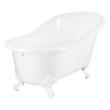 57" Erica Cast Iron Clawfoot Tub - White Imperial Feet with Rolled Rim and No Holes - No Drain, , large image number 1