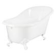 57" Erica Cast Iron Clawfoot Tub - White Imperial Feet with Rolled Rim and No Holes - No Drain, , large image number 0