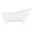57" Erica Cast Iron Clawfoot Tub - White Imperial Feet with Rolled Rim and No Holes - No Drain, , large image number 1
