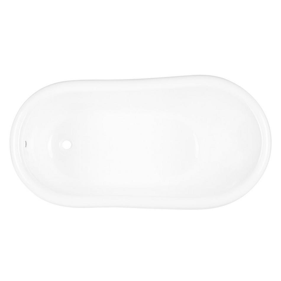 57" Erica Cast Iron Clawfoot Tub - White Imperial Feet with Rolled Rim and No Holes - No Drain, , large image number 3