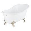 57" Erica  Iron Clawfoot Tub - Brushed Nickel Imperial Feet with Rolled Rim & No Holes - No Drain, , large image number 0