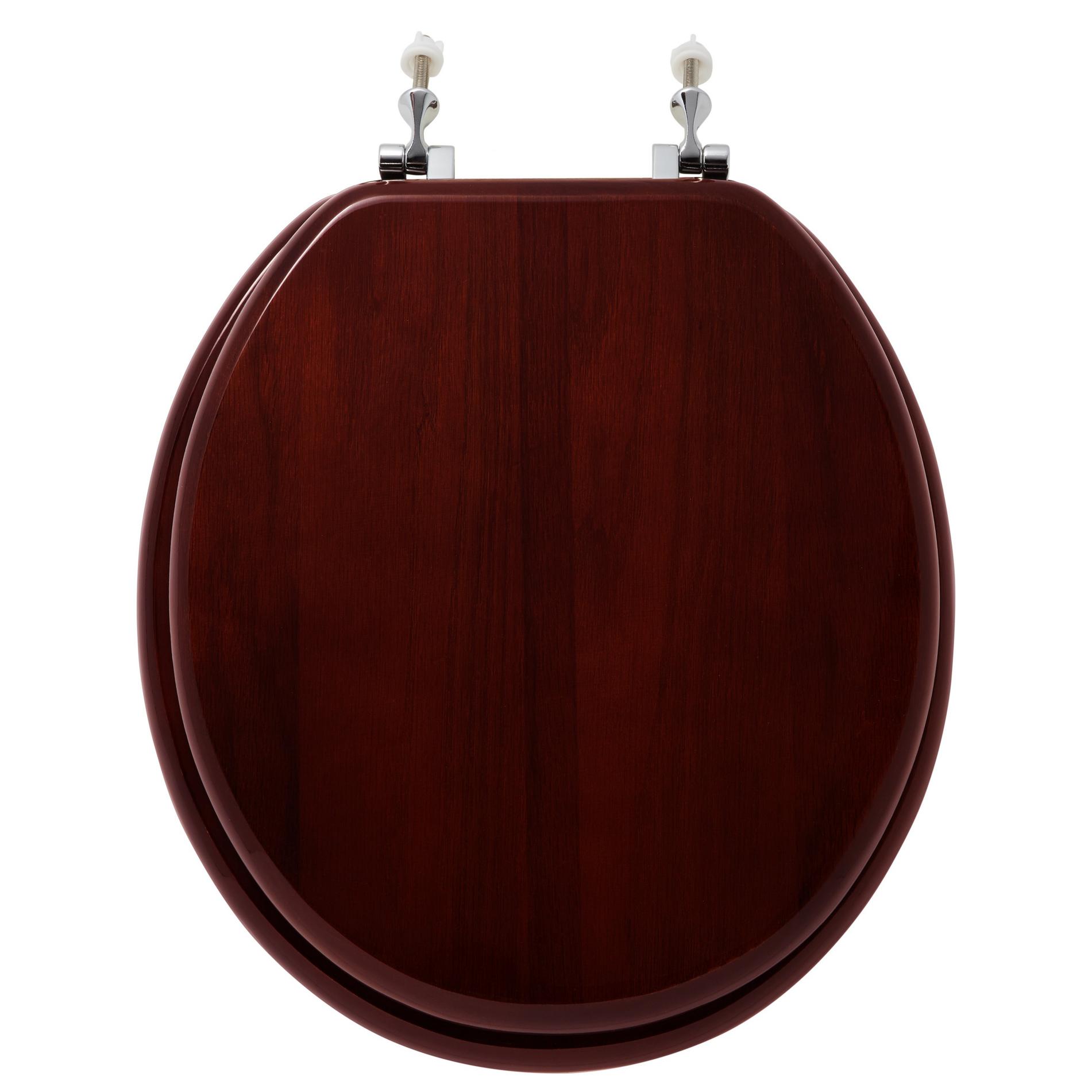 Luxury Toilet Seat With Standard Hinges Mahogany Signature Hardware