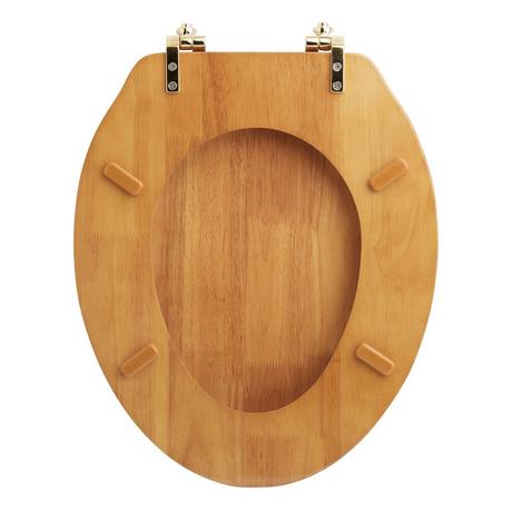 Luxury Toilet Seat With Standard Hinges - Light Oak