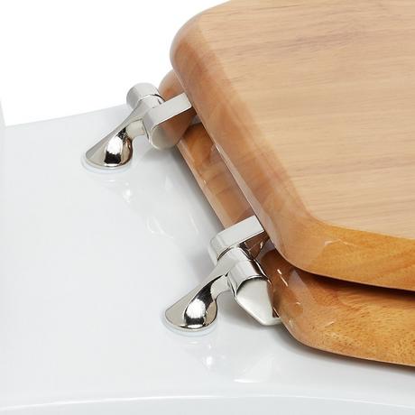 Luxury Toilet Seat With Standard Hinges - Light Oak