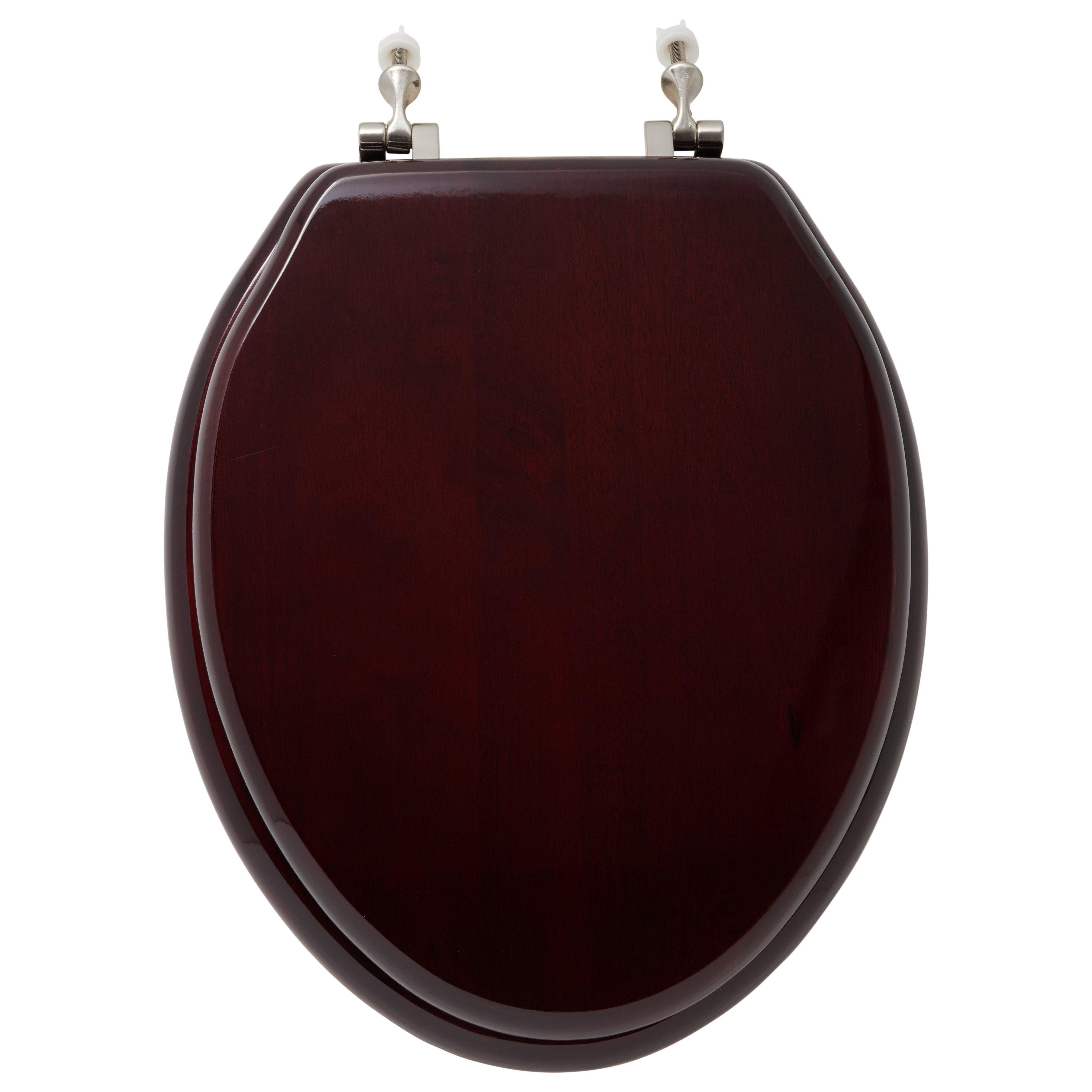 Brown wood deals toilet seat