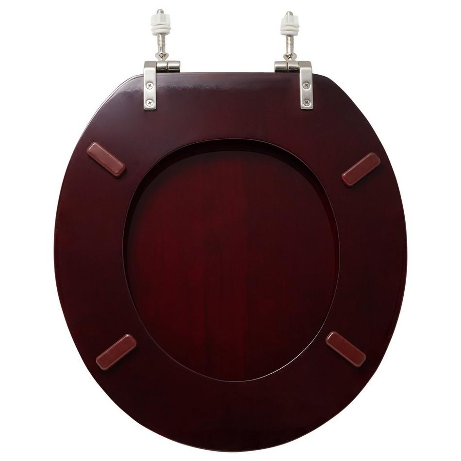 Luxury Toilet Seat - Mahogany - Brushed Nickel Standard Hinges - Elongated Bowl, , large image number 1