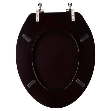 Luxury Toilet Seat With Standard Hinges - Dark Walnut