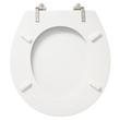 Deluxe Wood Toilet Seat With Standard Hinges - White, , large image number 4