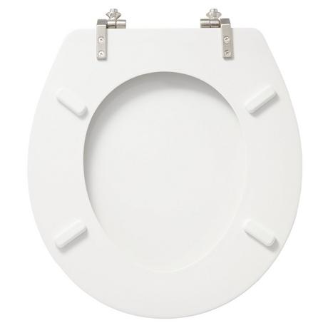Deluxe Wood Toilet Seat With Standard Hinges - White