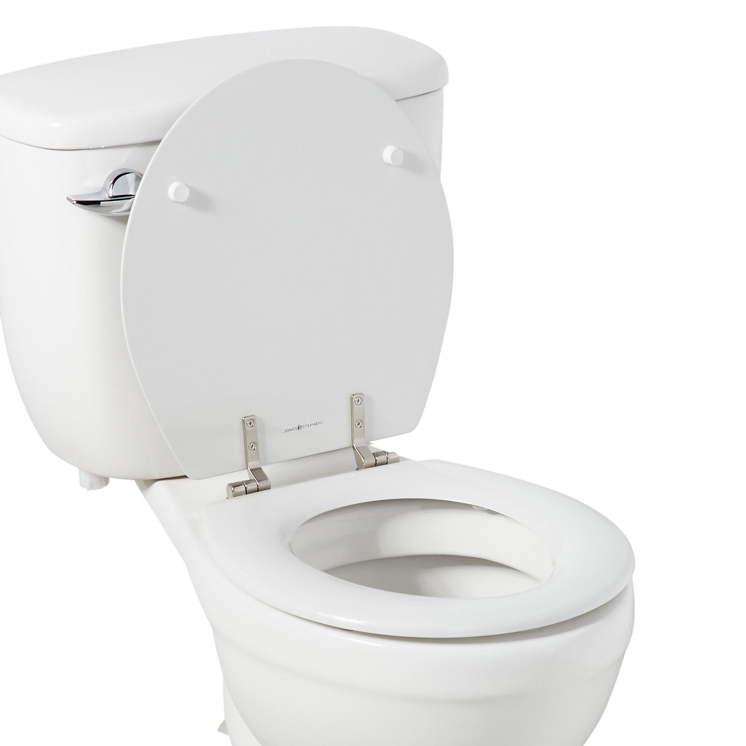 Deluxe Wood Toilet Seat With Standard Hinges White Signature Hardware