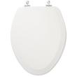 Deluxe Molded Wood Elongated Bowl Toilet Seat - White - Chrome Standard Hinges, , large image number 0