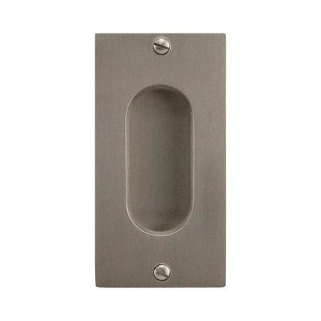 Rectangular Pocket Door Pull with Oval Recession