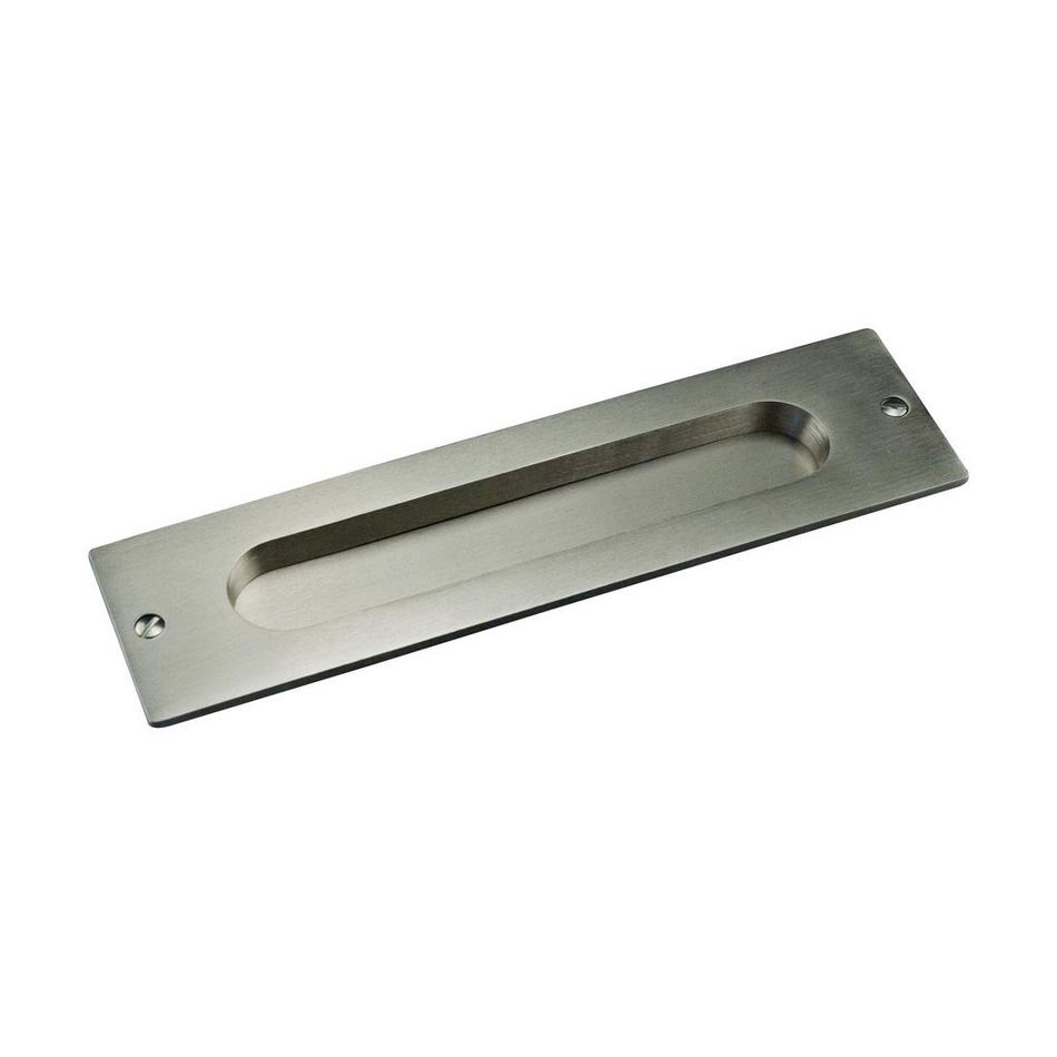 Rectangular Pocket Door Pull with Oval Recession, , large image number 2