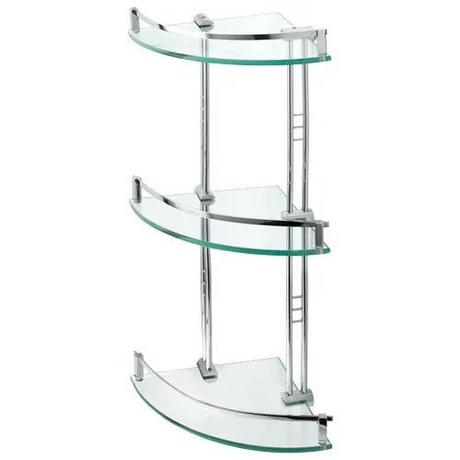 Engel Tempered Glass Corner Shelf - Three Shelves