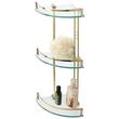 Engel Tempered Glass Corner Shelf - Three Shelves - Polished Brass, , large image number 0