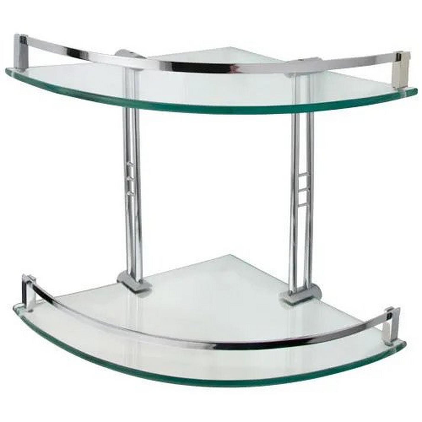 Engel Tempered Glass Corner Shelf Two Shelves Signature Hardware