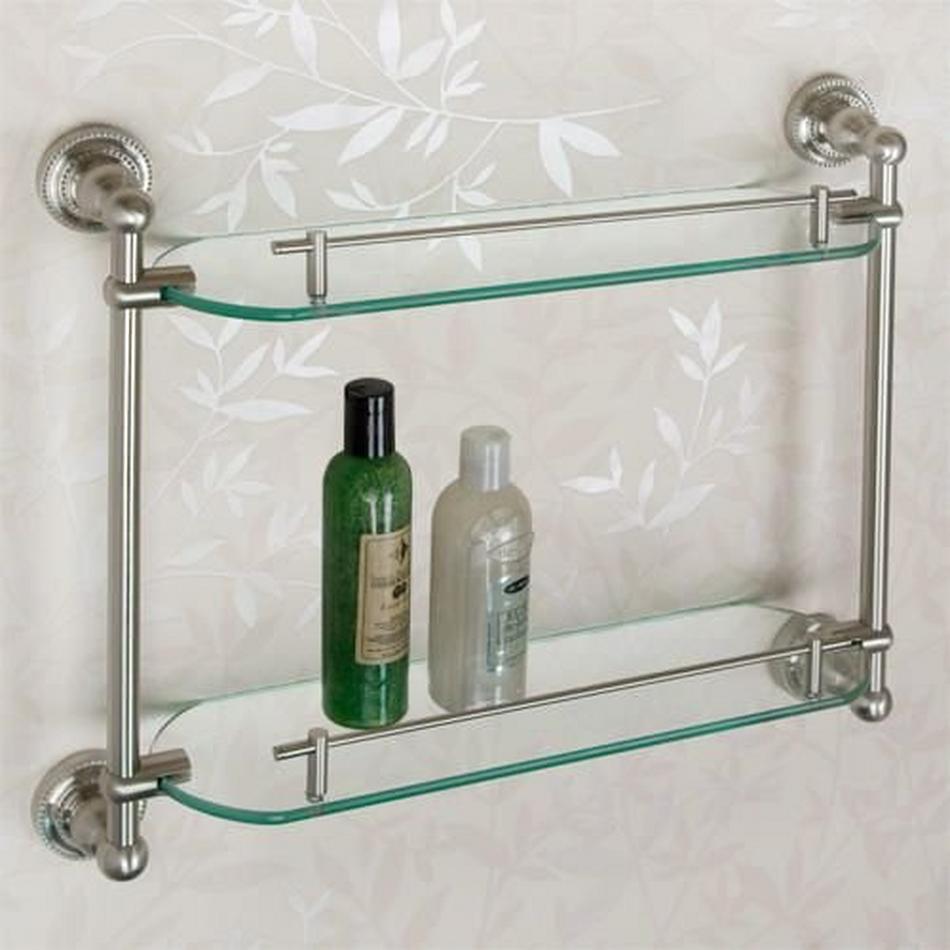 Polished Brass Plumbing and Glass Bar Shelves - Contemporary - Kitchen