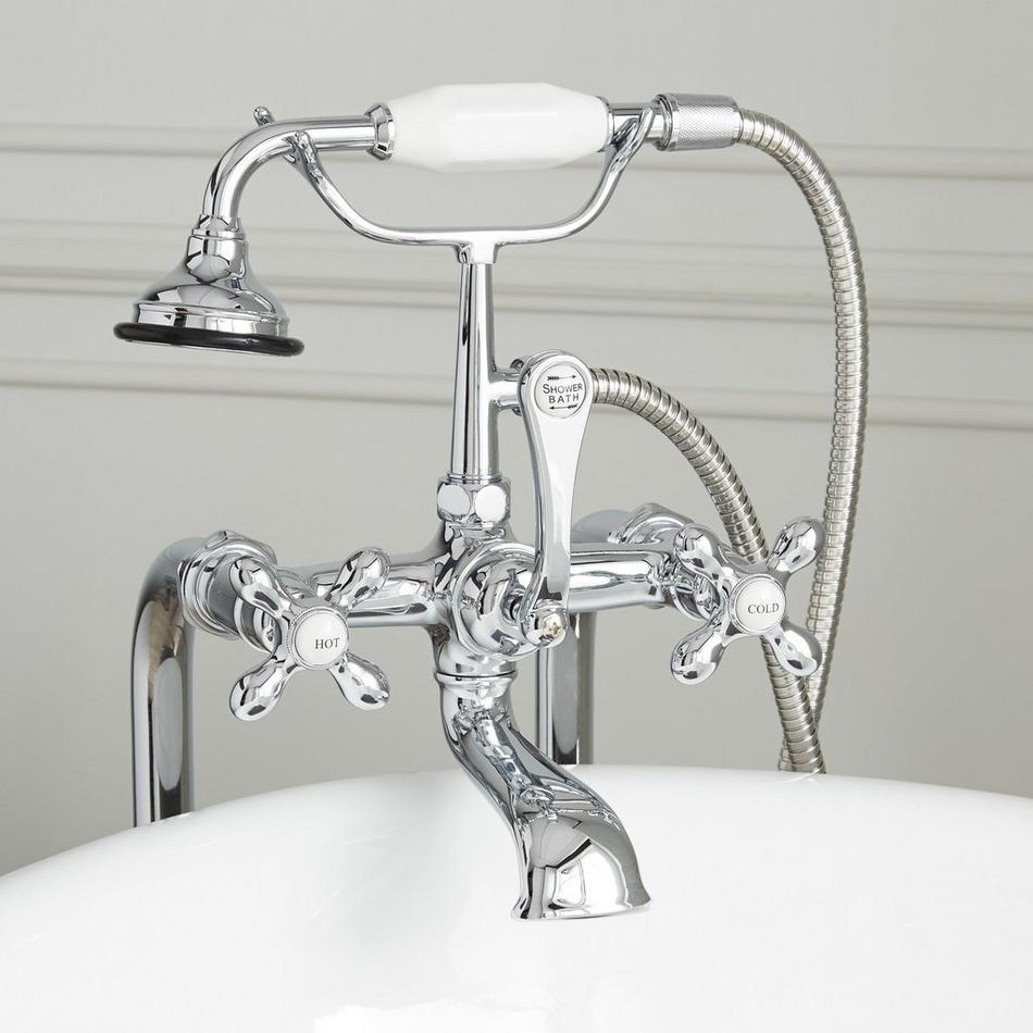 Freestanding Telephone Tub Faucet, Supplies & Valves - Cross Handles, , large image number 3