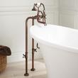 34-1/2" Freestanding Telephone Faucet, Supplies, Valves - Cross Handle - Oil Rubbed Bronze, , large image number 0