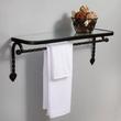 Gothic Collection Cast Iron Glass Shelf with Towel Bar - Matte Black, , large image number 0