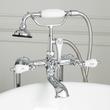 Freestanding Telephone Tub Faucet, Supplies and Valves - Porcelain Lever Handles, , large image number 3