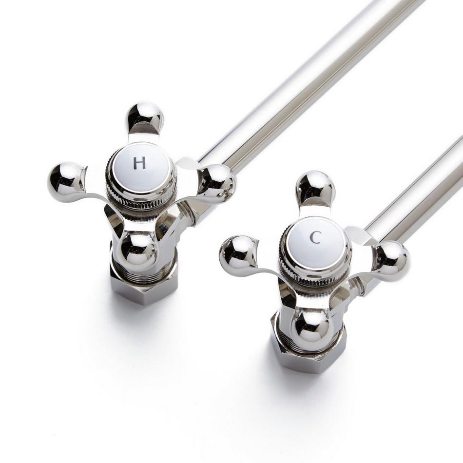 Bathroom Trim Kit For 1/2" Copper Pipe - Extra Long P-Trap - From Wall - Chrome, , large image number 1