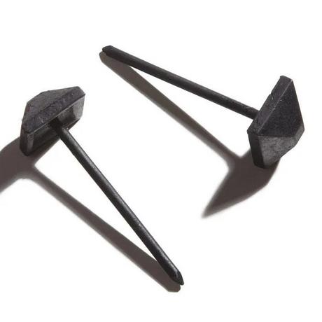 Hand-Forged Iron Square Frustum Pyramid Clavos with 2-5/8" Nail - Set of 6