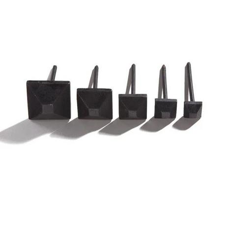 Hand-Forged Iron Square Frustum Pyramid Clavos with 2-5/8" Nail - Set of 6