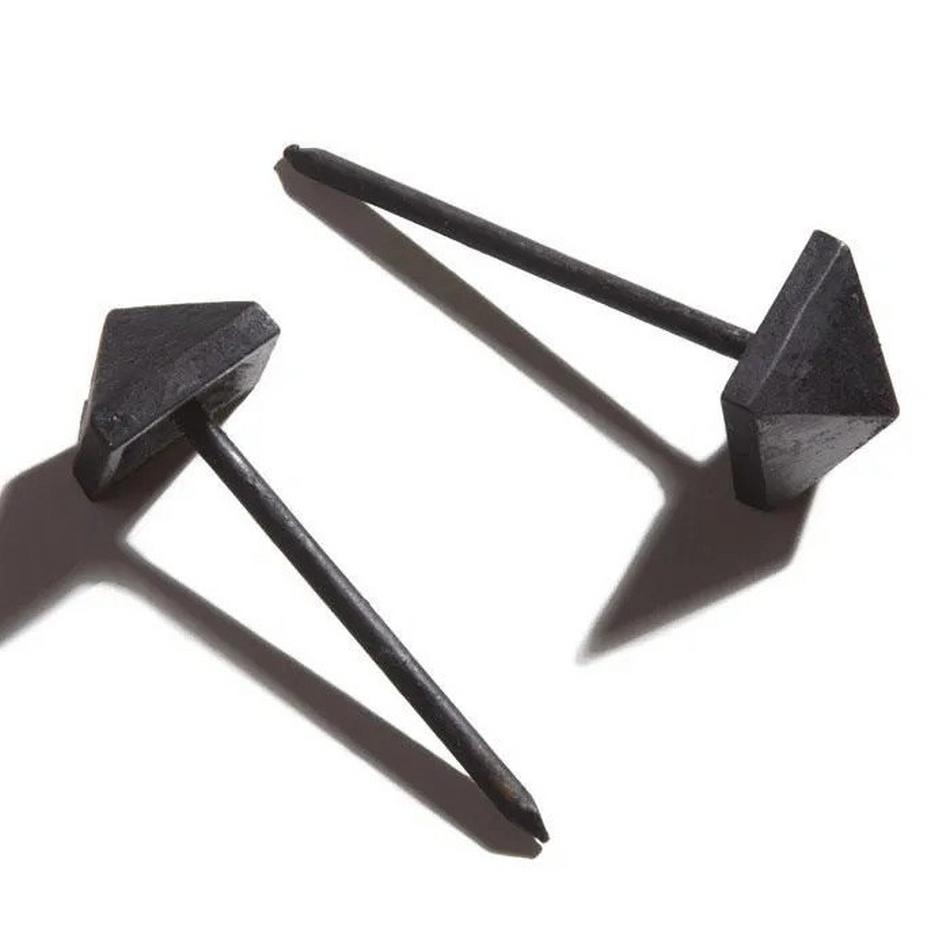 Hand-Forged Iron Square Pyramid Clavos with 2-5/8" Nail - Set of 6, , large image number 2