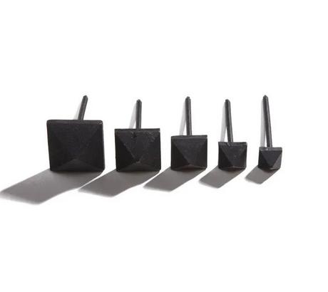 Hand-Forged Iron Square Pyramid Clavos with 2-5/8" Nail - Set of 6