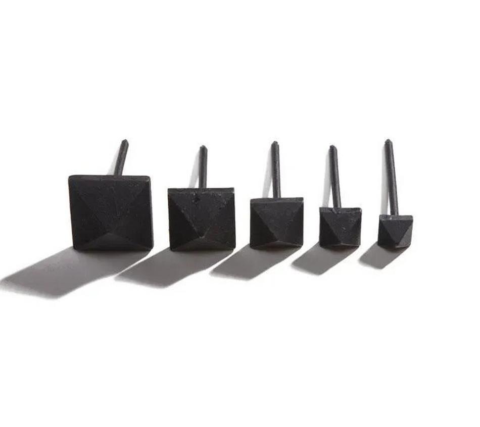 Hand-Forged Iron Square Pyramid Clavos with 2-5/8" Nail - Set of 6, , large image number 3