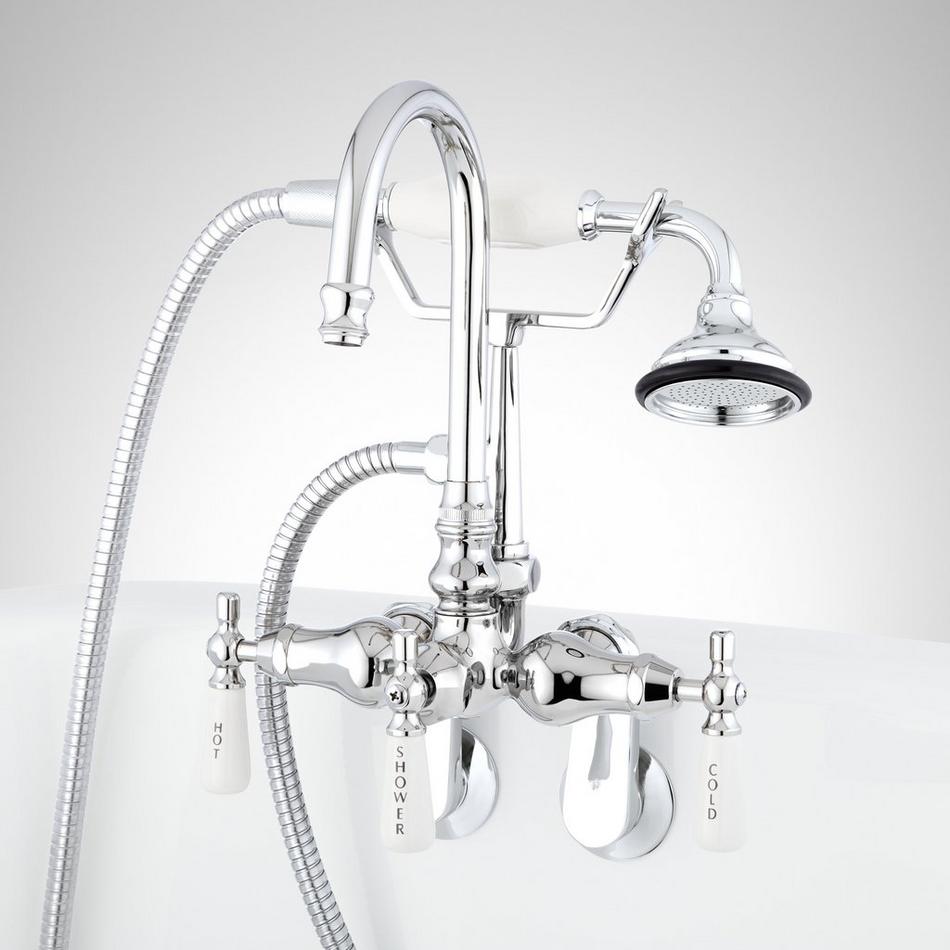 Galeton Tub-Wall-Mount Faucet and Hand Shower - Adjustable Spread - Chrome, , large image number 0