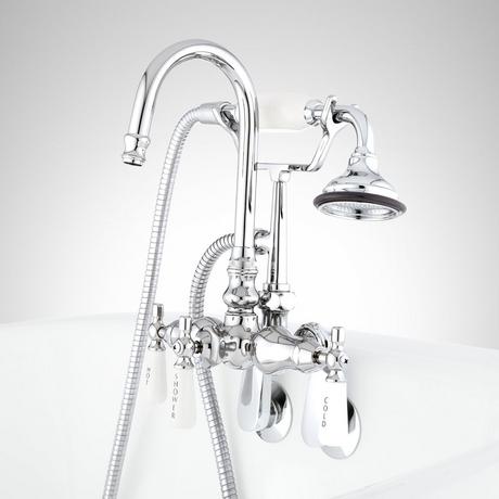 Galeton Tub-Wall-Mount Faucet and Hand Shower - Adjustable Spread